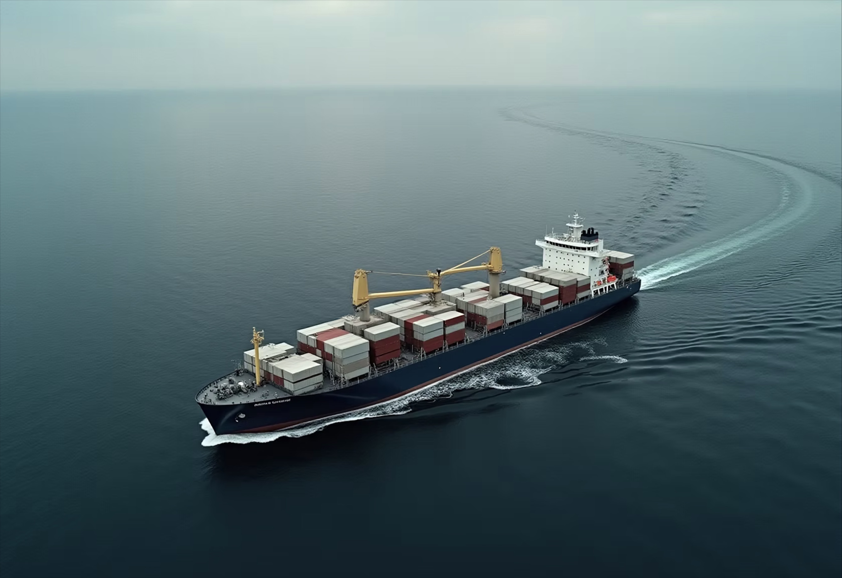 Cargo ship at sea